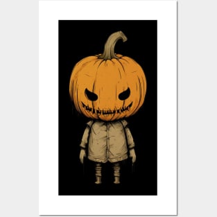 Evil Pumpkin Doll Halloween Posters and Art